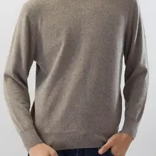 Кашемировый свитер, мужской пуловер с круглым вырезом, однотонный Серый Повседневный стиль, высокое качество, натуральная ткань,, распродажа