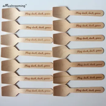 

x10000 Custom Engraved Ice Cream Appetizer Mini Spoons Biodegradable Wooden Spoons Alternative to Plastic Tea Sugar Salt Spoons