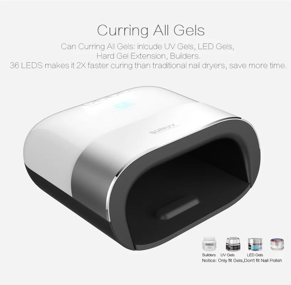 

SUNUV SUN3 Smart 2.0 Nail Dryer 48W UV LED Lamp Nail with Smart Timer Memory Invisible Digital Timer Display Nail Drying Machine