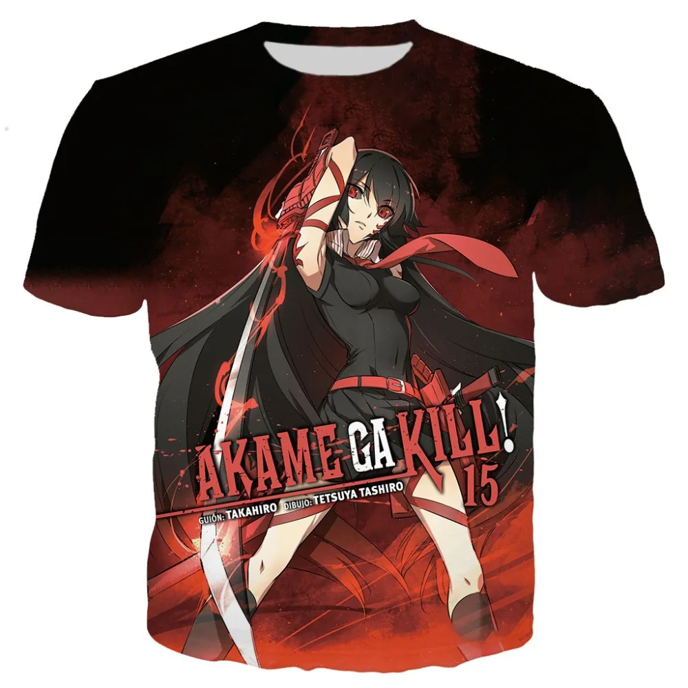 

Anime Akame Ga Kill cool men shirts 3D printed tee shirt funny fashion summer shirts cool shirt for men women unisex casual top