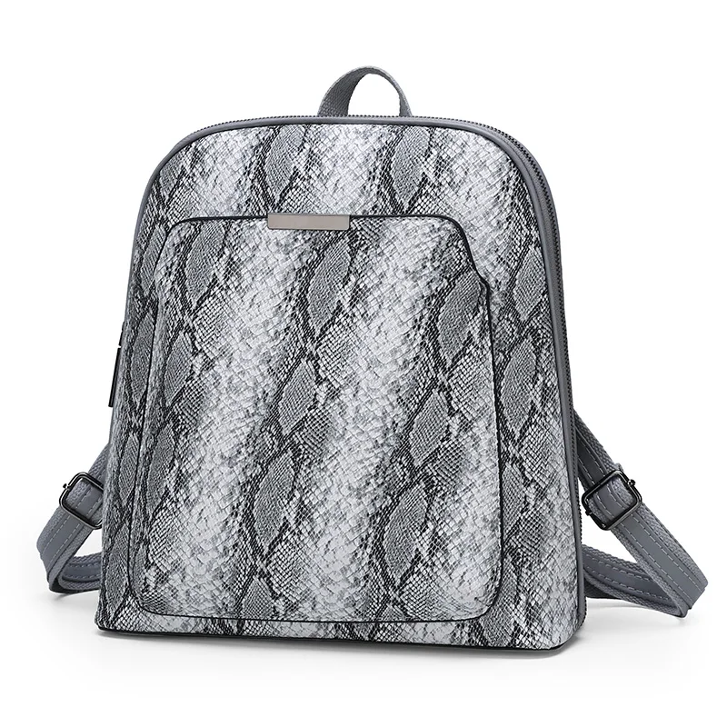 

Fashion Elegant Women Backpacks Female High Quality Leather Pack Bag Shoulder Bags Serpentine Pattern Women Bag Pack Mochila
