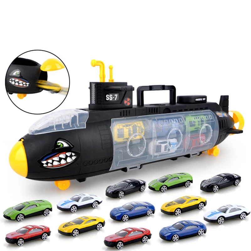

12 Sport Car Model Large size shark submarine 2018 new metal alloy submarine Collection Brinquedos Car toy cars for toddlers
