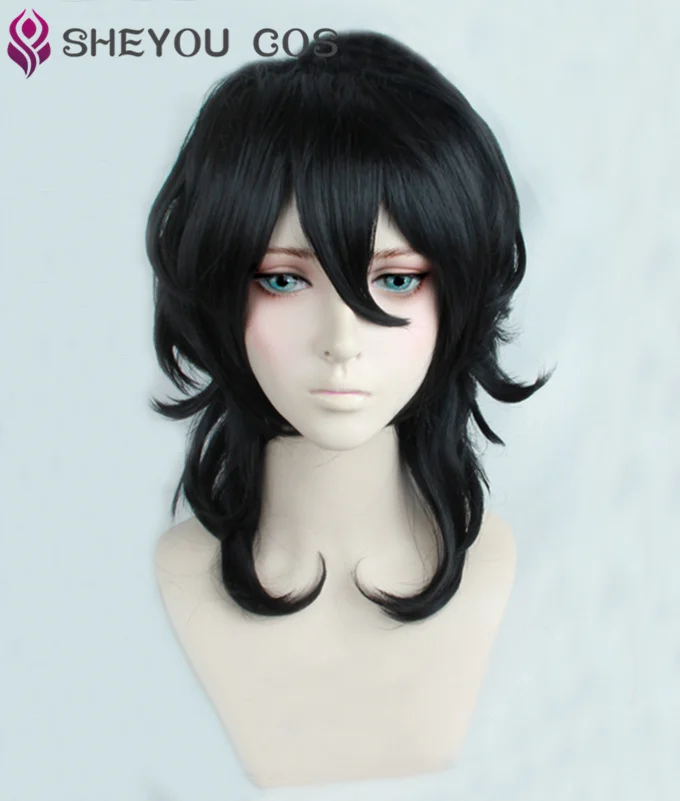 Game Anime Ensemble Stars Sakuma Rei 40cm Short Black Hair Heat Resistant Cosplay Costumes Cos Hair
