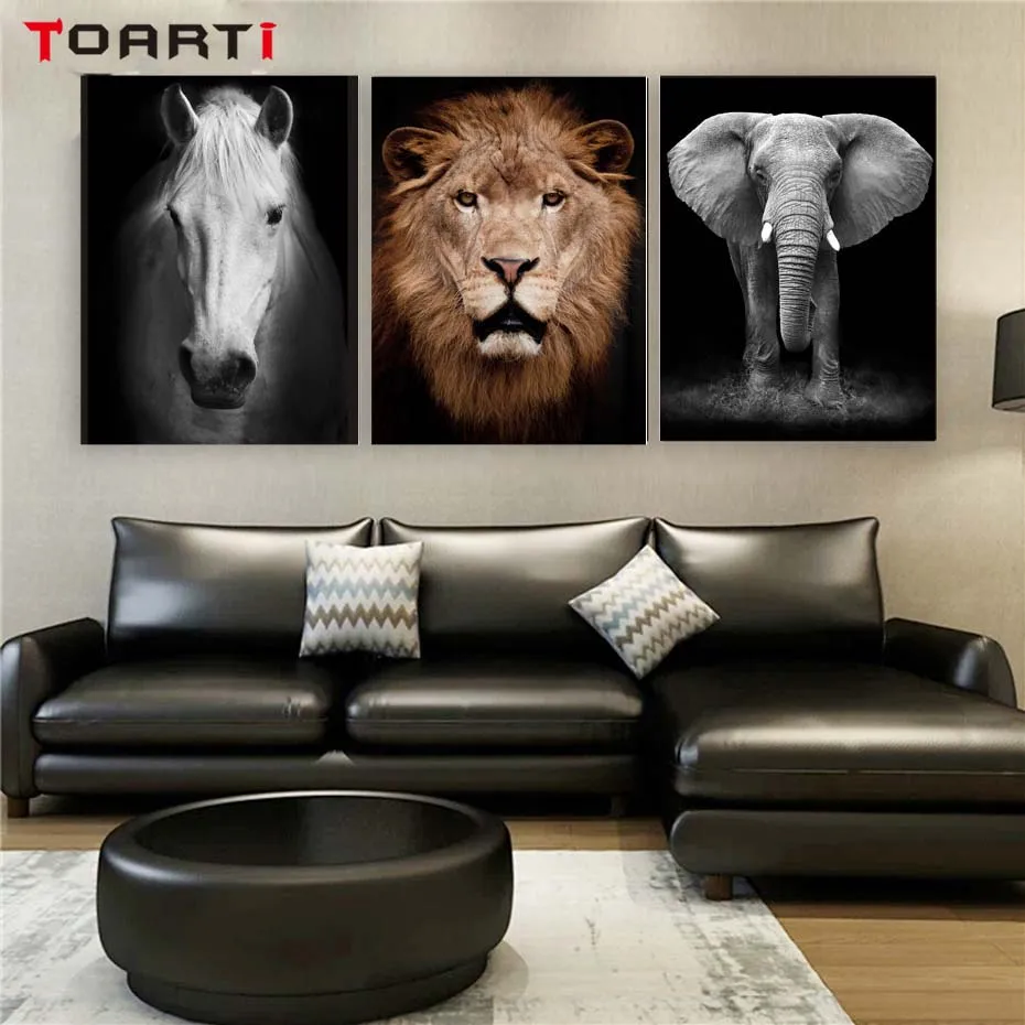 Animals Portrait Photo Realistic Painting Canvas Modern HD Pictures Vintage Posters&Prints Wall Art Living Room Home Decor Mural (6)