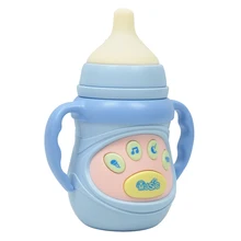 Электронный музыкальный светильник бутылочка для кормления детей Детские Игрушки для раннего обучения-синий