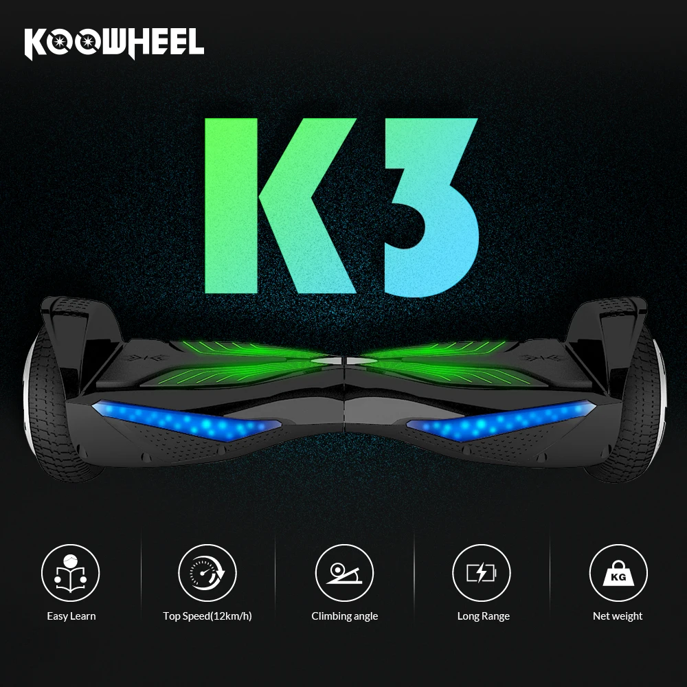 Koowheel K3 6.5 inch Electric Hoverboards with Bluetooth Self Balancing Scooters Overboard LED HoverBoard for Adult Kids (10)