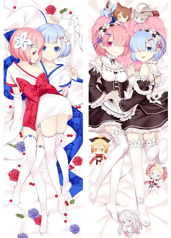 Аниме Dakimakura Body Re Zero Kara Hajimeru Isekai Seikatsu 150x50 см 100x35 см наволочка манга 2 - Цвет: 22