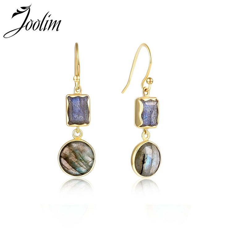 

Joolim High End Colorful Labradorite Stone Drop Earring Creative To Mom