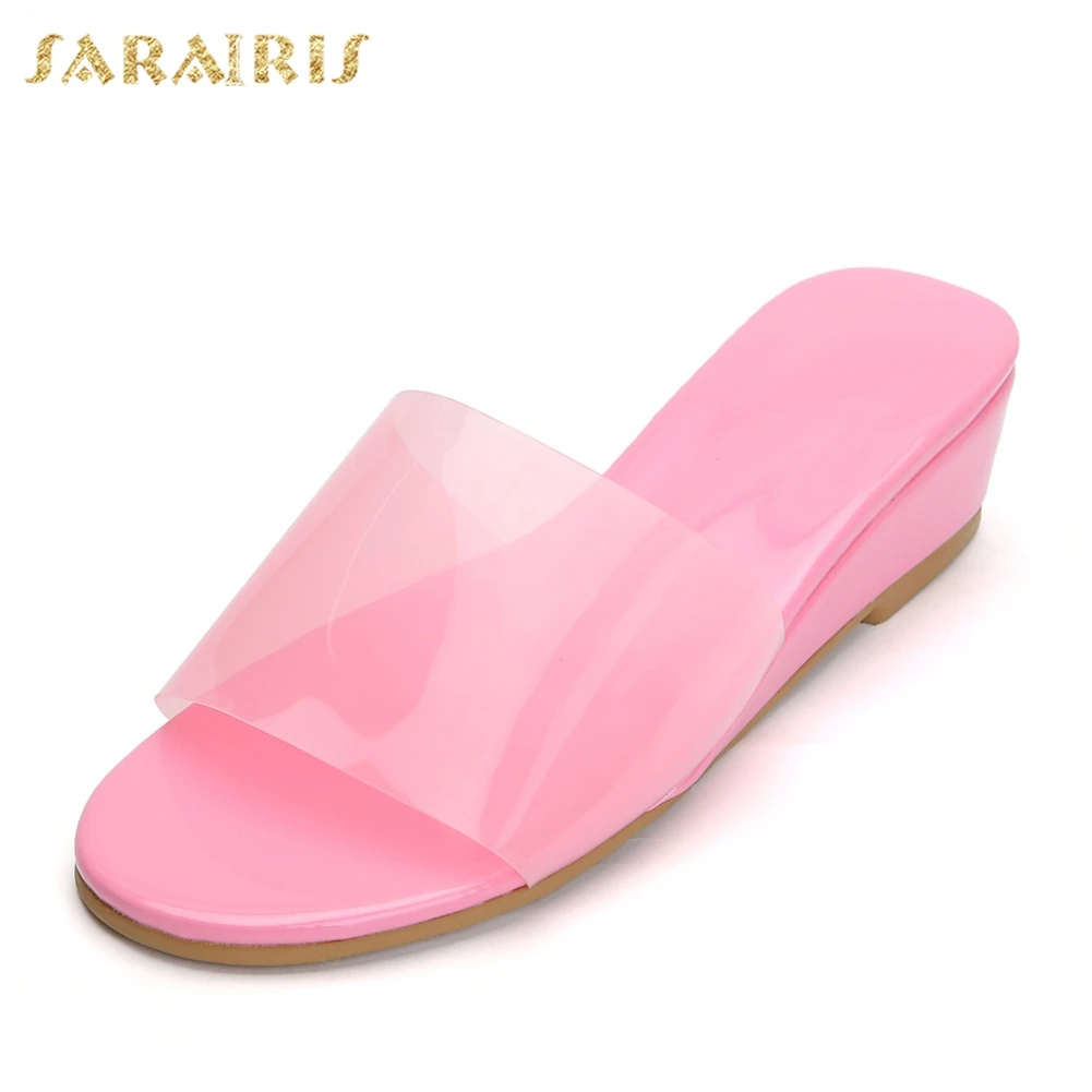 

Sarairis Luxury Large Size 47 Customized Leisure Top Quality PVC Women Shoes Woman Summer Wedges Slippers flip&flops
