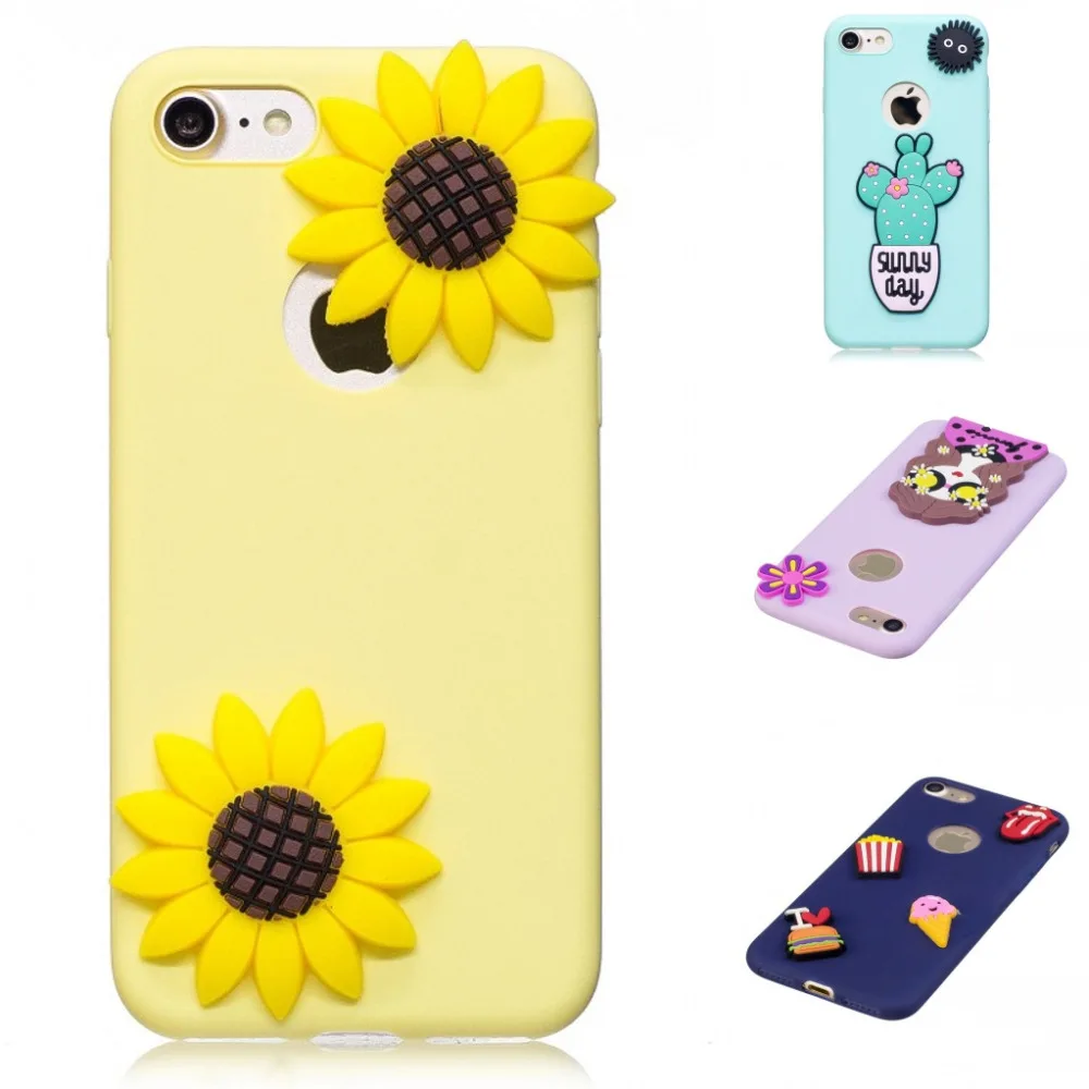

3D Case For Iphone 7 8 Plus Cover Cartoon Candy Ice Cream Pink Soft Silicon TPU Cover for Iphone 7 Plus 8 Plus Case Screen Film