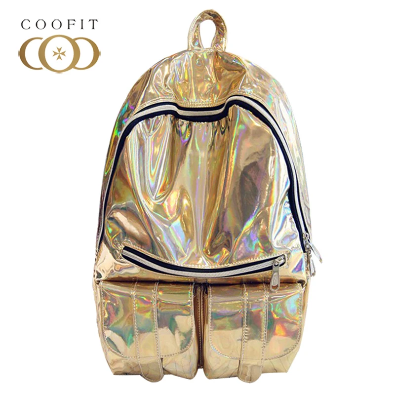 Coofit Для женщин рюкзак с голографической отделкой женские из искусственной кожи