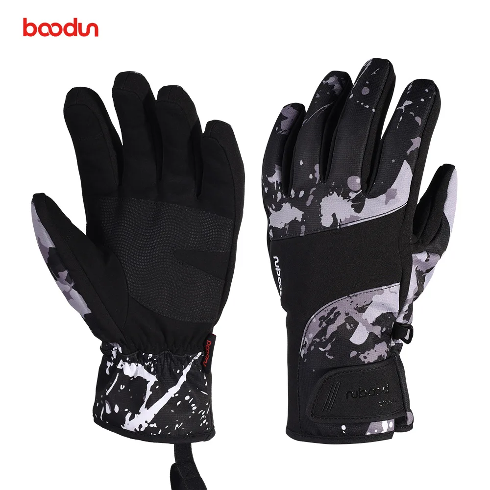 Boodun Thicken Ski Gloves Men Women Windproof Waterproof Snowboard