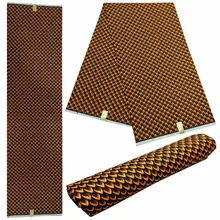 Полиэстер африканская ткань для свадебного платья воск печать ткань, Африканский Воск Анкара Ткань 6 ярдов S90319-3