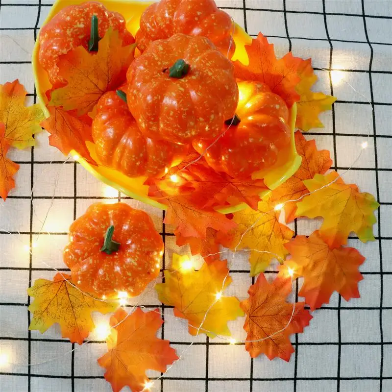 Fake Vegetable Mini Orange Pumpkin with 6 pieces