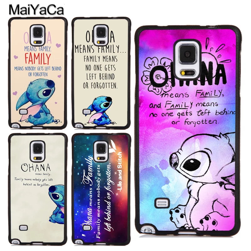MaiYaCa «Ohana значит семья» Краски стежка чехол или samsung Galaxy S8 S9 S10 плюс S7 S10e A10 A20 A30 A40 A50 A70 Примечание 10 8 9