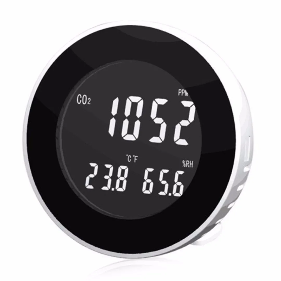 1pc New 9999ppm Carbon Dioxide CO2 Detector Plastic Air Temperature Humidity Data Logger For Daily Use