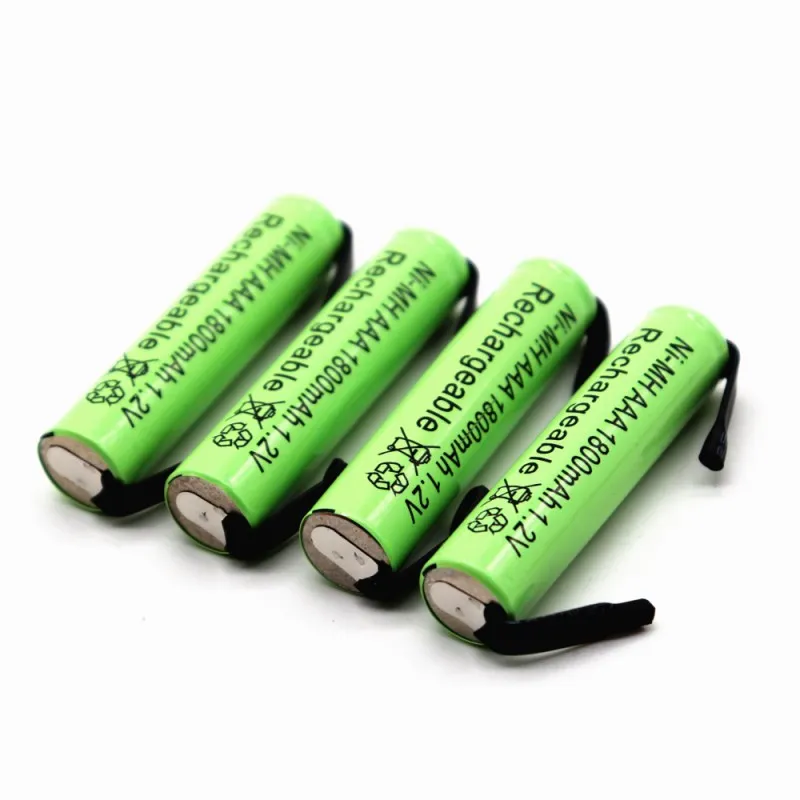 Daweikala Ni-MH 1,2 V AAA аккумулятор 1800mah с вкладками для сварки для Электробритва Philips Braun, зубная щетка