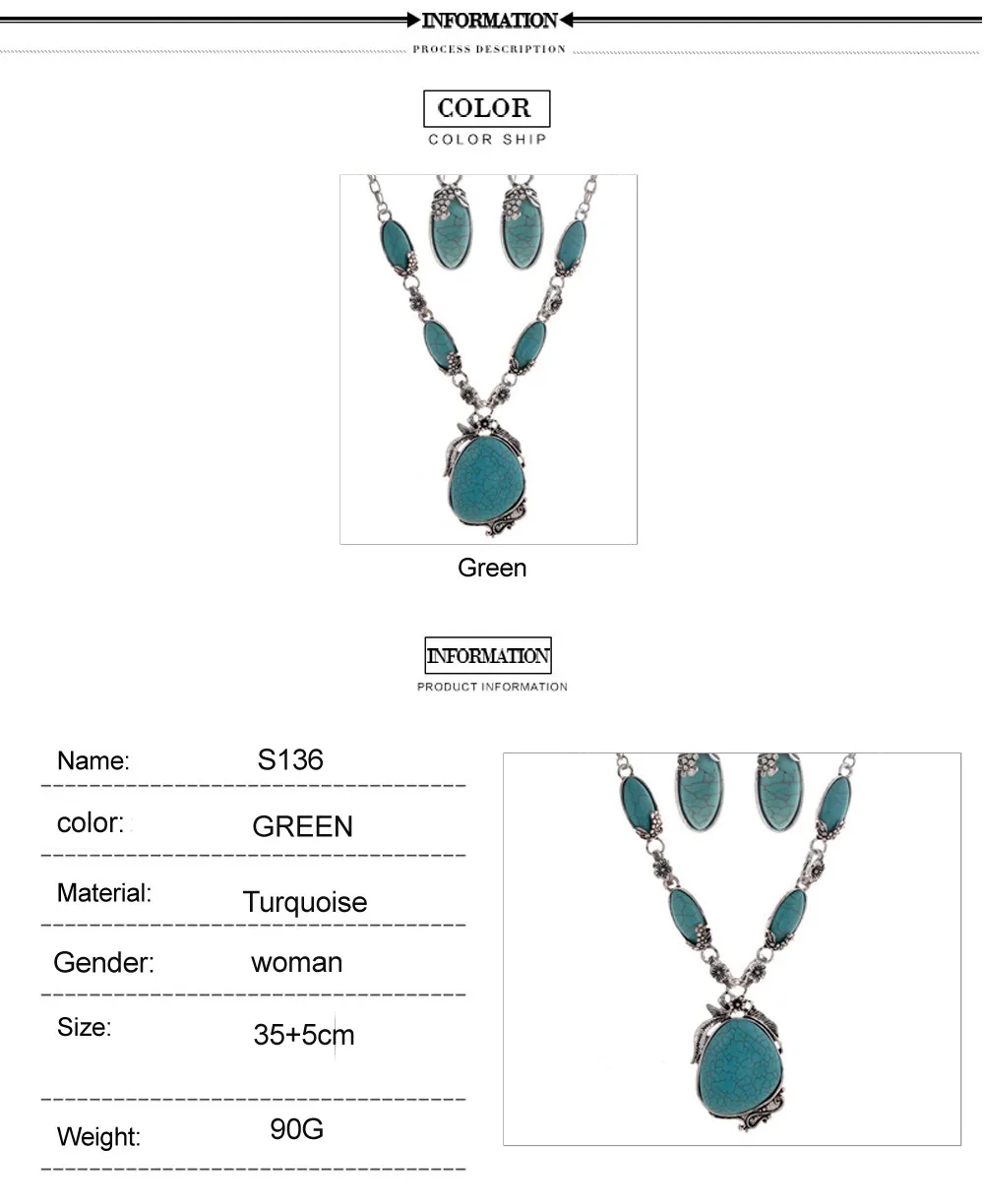 Модное винтажное ожерелье набор антикварные серебряные ювелирные изделия из натурального камня набор висячие серьги классический кулон дизайн ювелирных изделий наборы