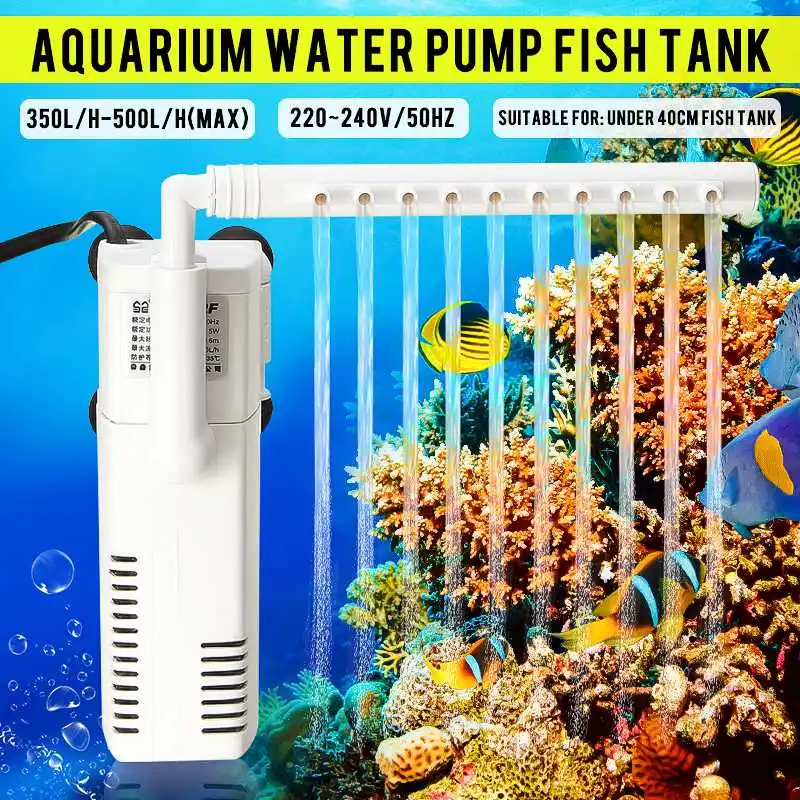 

350L 5W Submersible Filtration White Pump Aquarium Fish Tank Surface Skimmer Filter Filtration Pump Internal Filter Circulation