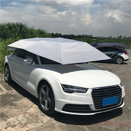 The latest Fully Automatic Car Tent Movable Sun Shade Umbrella Dust-proof Awning Sun-proof Car Umbrella with Remote Control - Название цвета: Серебристый