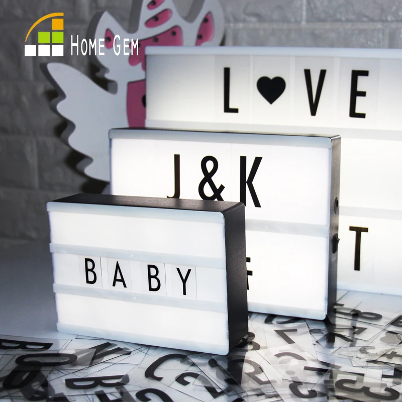 Led Letter Lamp A6 A5 A4 Size DIY Plastic Light Box With