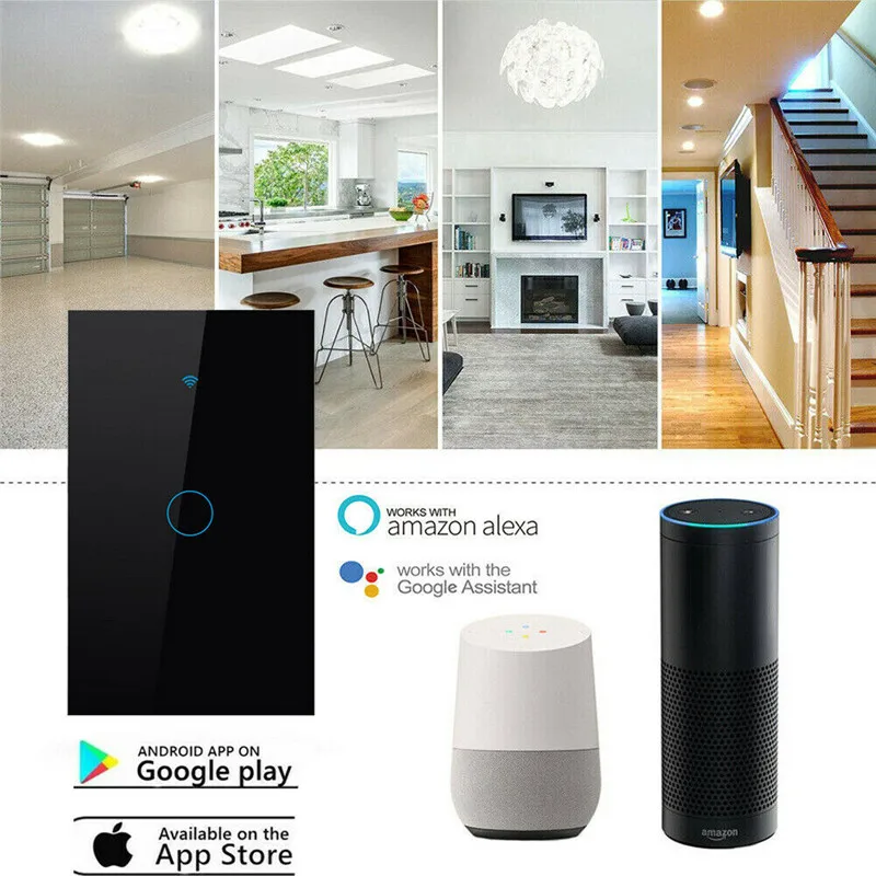 

PYMH 1Gang Smart WiFi беспроводная панель сенсорный выключатель настенный светильник пульт дистанционного управления