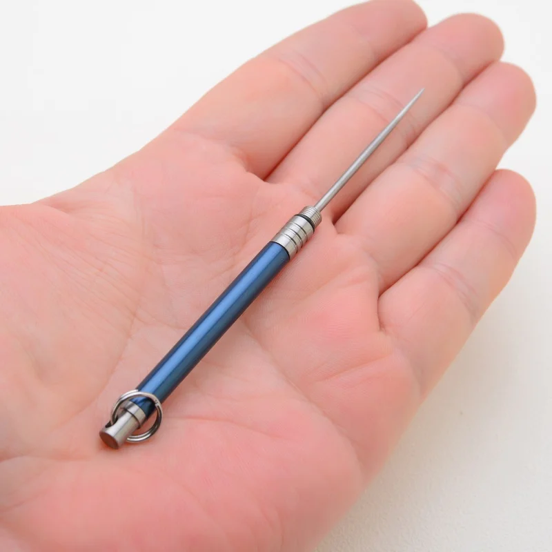 جديد في الهواء الطلق التيتانيوم سبائك مسواك زجاجة الفاكهة ForkToothpick-حامل التيتانيوم مسواك EDC أداة أداة تخييم
