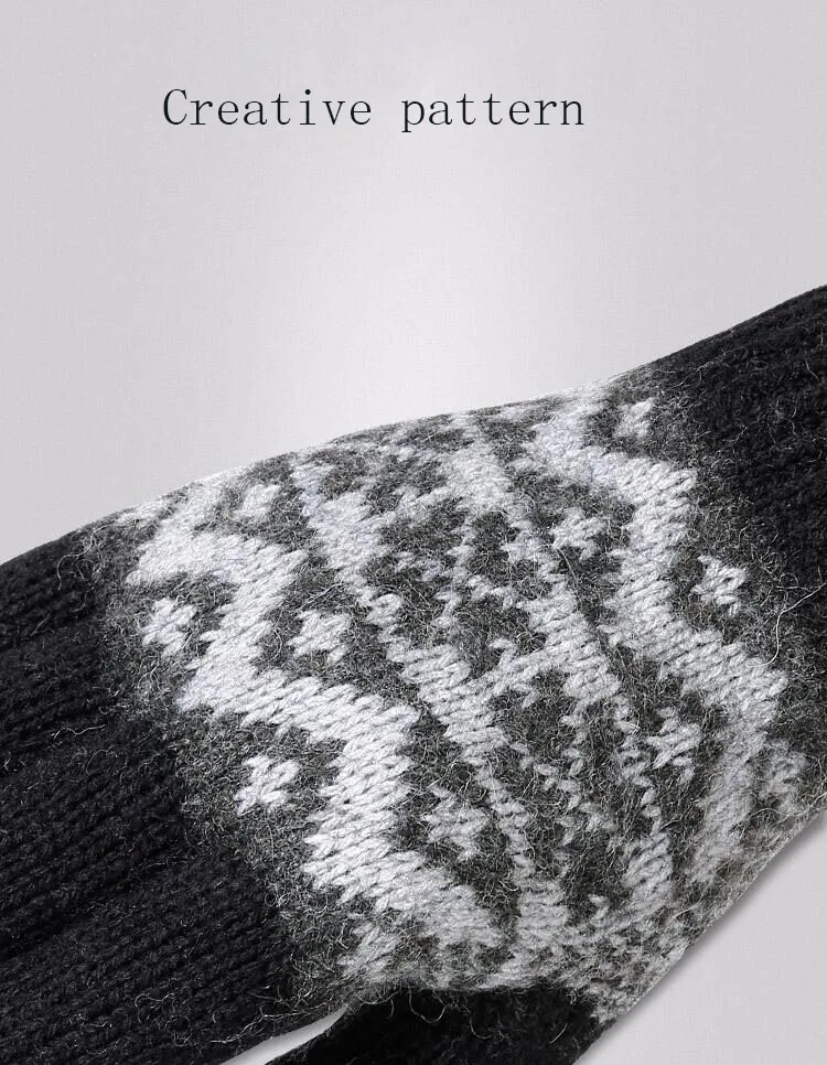 SUOGRY, мужские варежки, повседневные перчатки, вязаные перчатки, зимние теплые мужские и женские перчатки, плотные, креативные, теплые, с принтом, качественные