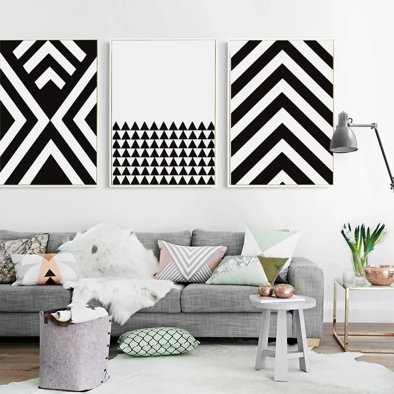 Black And White Abstract Geometric Pattern Canvas Art Painting Print Poster  Picture Wall Office Bedroom Modern Home Decor A2a3a4 - Painting &  Calligraphy - AliExpress