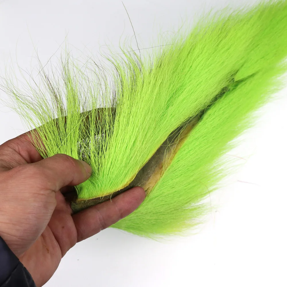 Материал для завязывания мух окрашенный олень хвост волосы мех Bucktail Buck мухи для завязывания соленой воды мухи сухие желтый зеленый синий красный