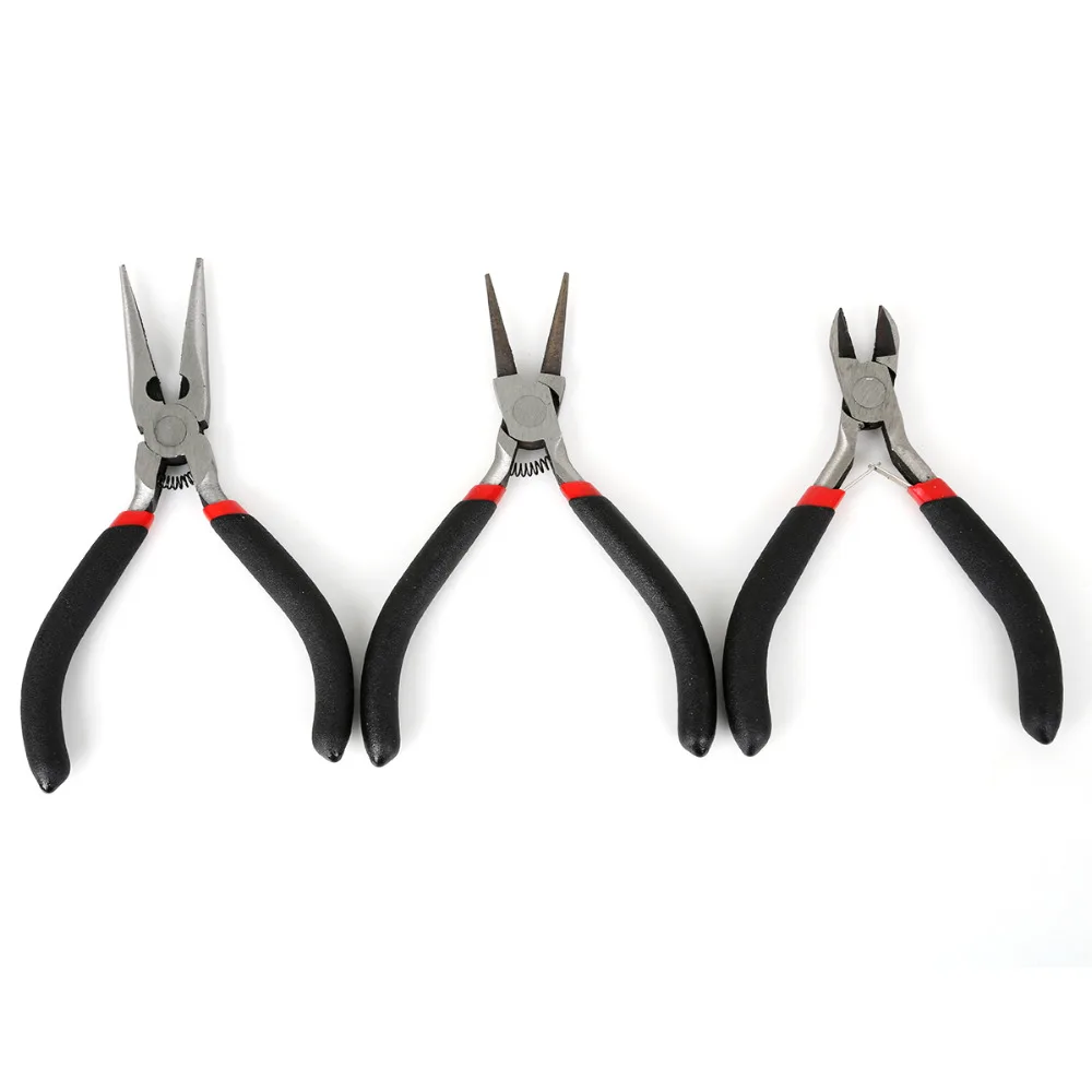 

3PCs/set Jewelry Making Pliers Tools Handle Pliers (Sharp nose&Double round&Diagonal Pliers) For DIY Jewelry Making Pliers Tool