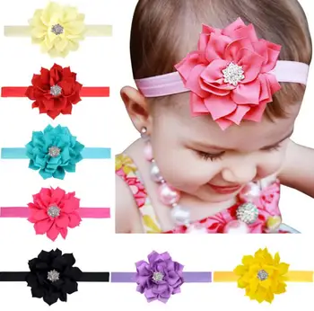 

13color artificial flower bouquets Rhinestone Flower DIY Flowers Home decoration hair accessories Newborn Baby Girl Headband