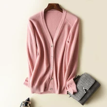 Женские кардиганы, чистый кашемир, трикотаж, женские джемперы, длинный Vneck, вязаные куртки, женский свитер, женская одежда, топы для девочек