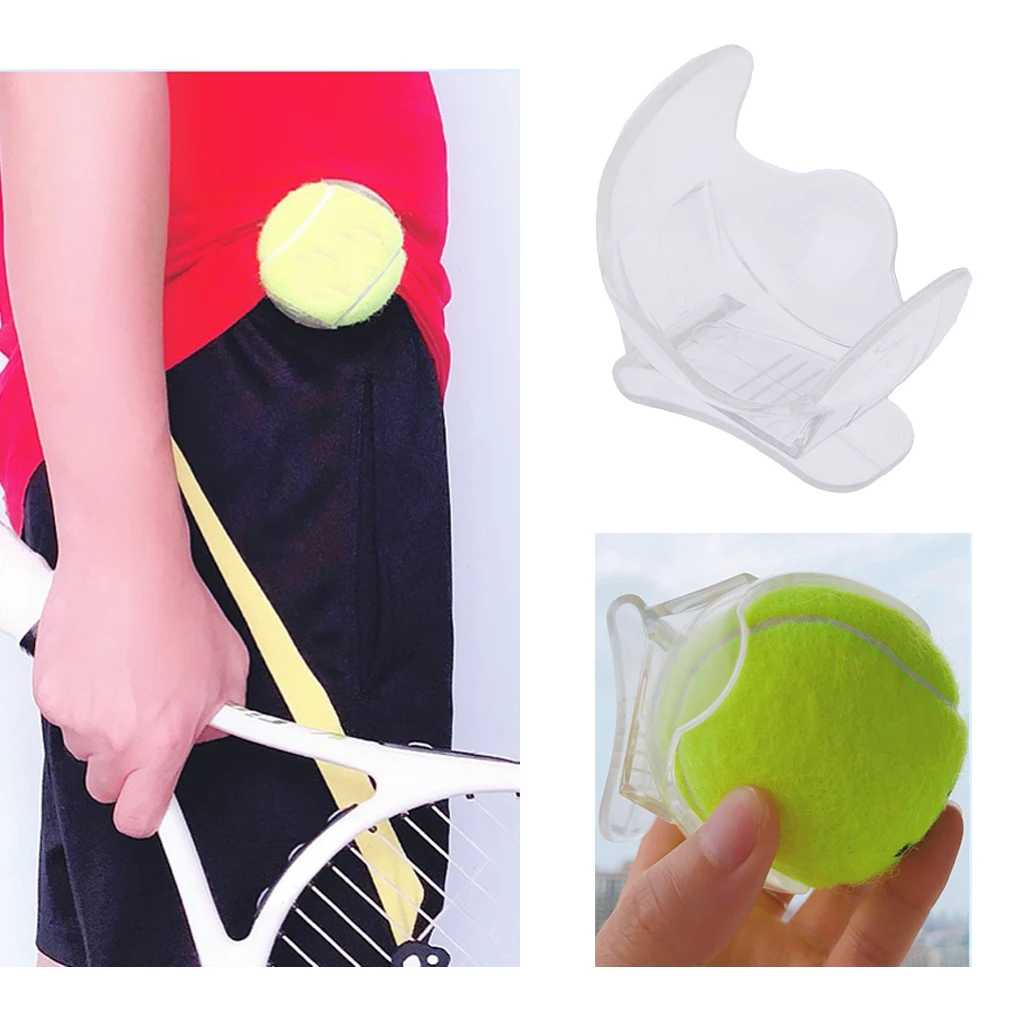 

Silicone Tennis Racket End Cap Cover Handle Grip with Ball Holder Waist Clip Clamp (Holds One Ball)