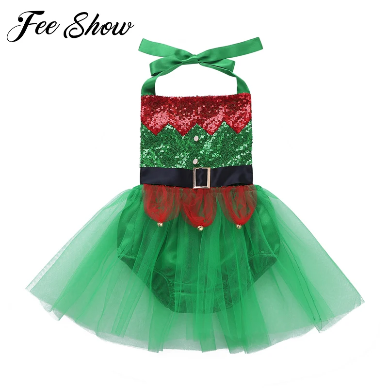 

Baby Girls Rompers Sequins Christmas Elf romper Newborn Baby Clothes Baby girls Clothing Infant Jumpsuits Cute Baby Clothes