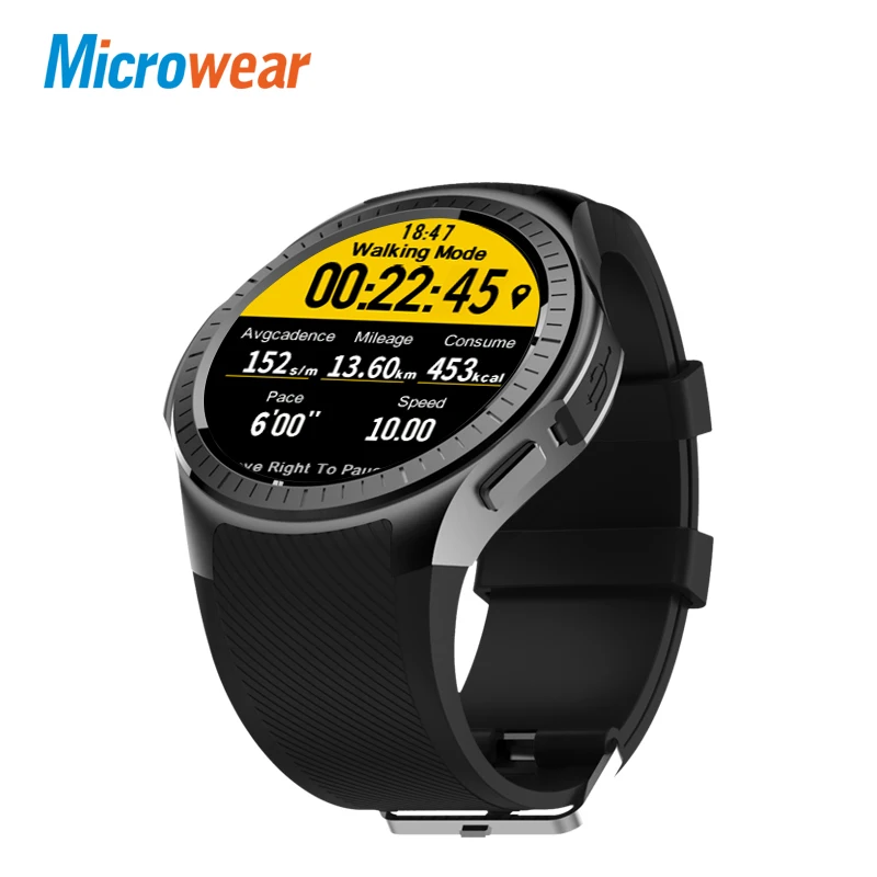 Microwear L1 спортивные smart watch для Android ios MTK2503 частота сердечных сокращений 2G Wi Fi звонки