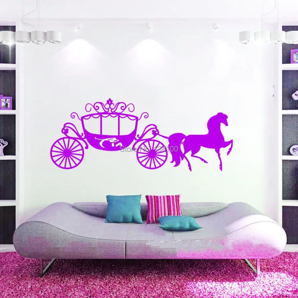 Nama Pelanggan Buatan Pribadi Putri Cinderella KERETA KUDA Wall Art