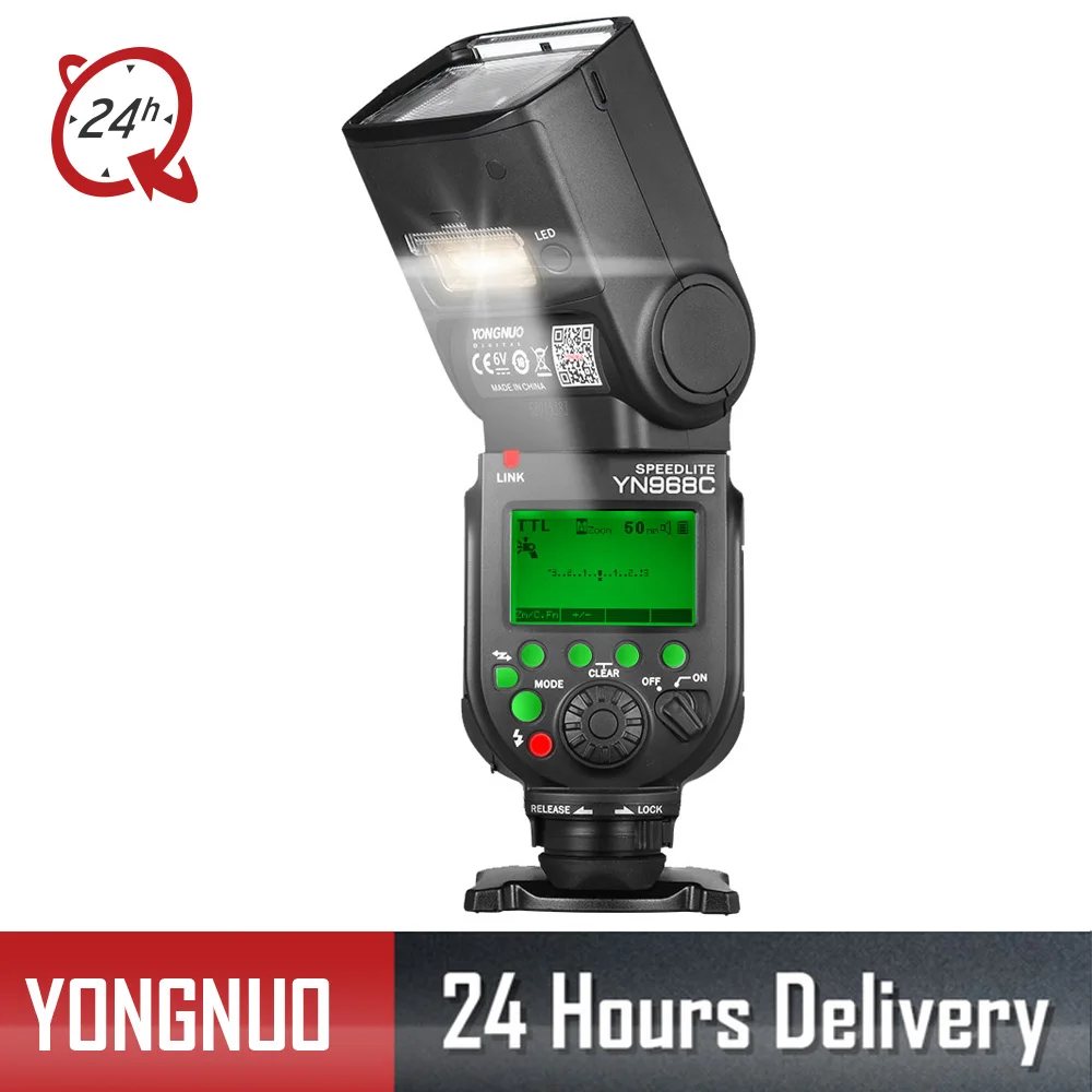 YONGNUO YN968C YN968N Беспроводная ttl вспышка Speedlite для камеры Canon DSLR Встроенный светодиодный светильник, совместимый с YN622C YN560