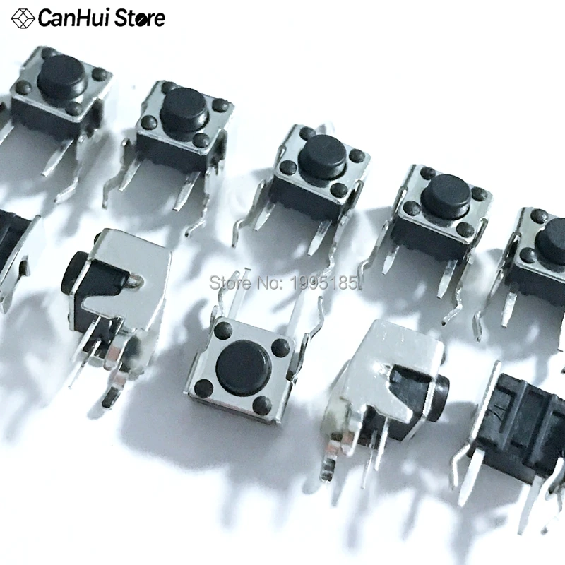 

100Pcs/Lot Side feet 6 * 6 * 5MM Micro Switch Touch Button Switch Bracket Horizontal 6X6X5 Lateral foot 6*6*5mm Stents Switch
