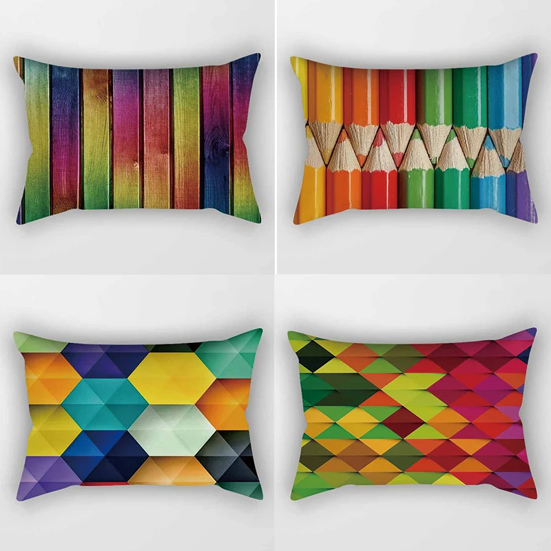 

colors pencil pattern rectangle pretty pattern men women rectangle pillow case home pillow cover