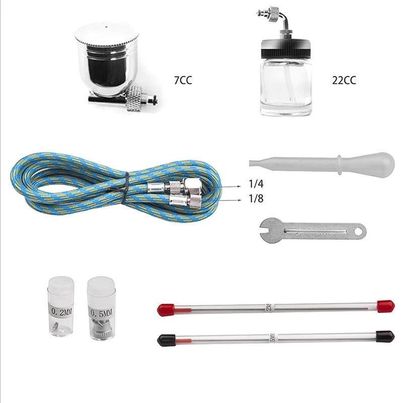Double acting gravity intake air gun air compressor kit 0.2mm  0.3mm  0.5mm needle paint art spray gu