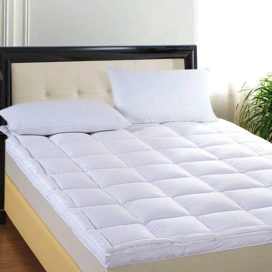 Peter Khanun Hot Sales Brand Design White Duck Down Goose Feather Filler Bed Mat 100% Cotton 233TC Double Layers Mattress 016