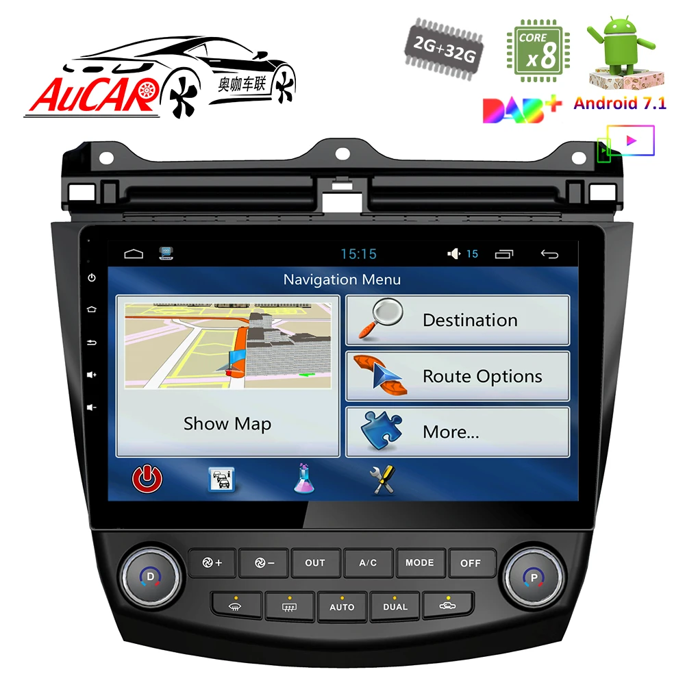 Sale AuCar 10.1" Car DVD Player for Honda Accord 7 2003-2007 Android radio gps navigation HD 1024*600 Bluetooth Radio WIFI Stereo IPS 5