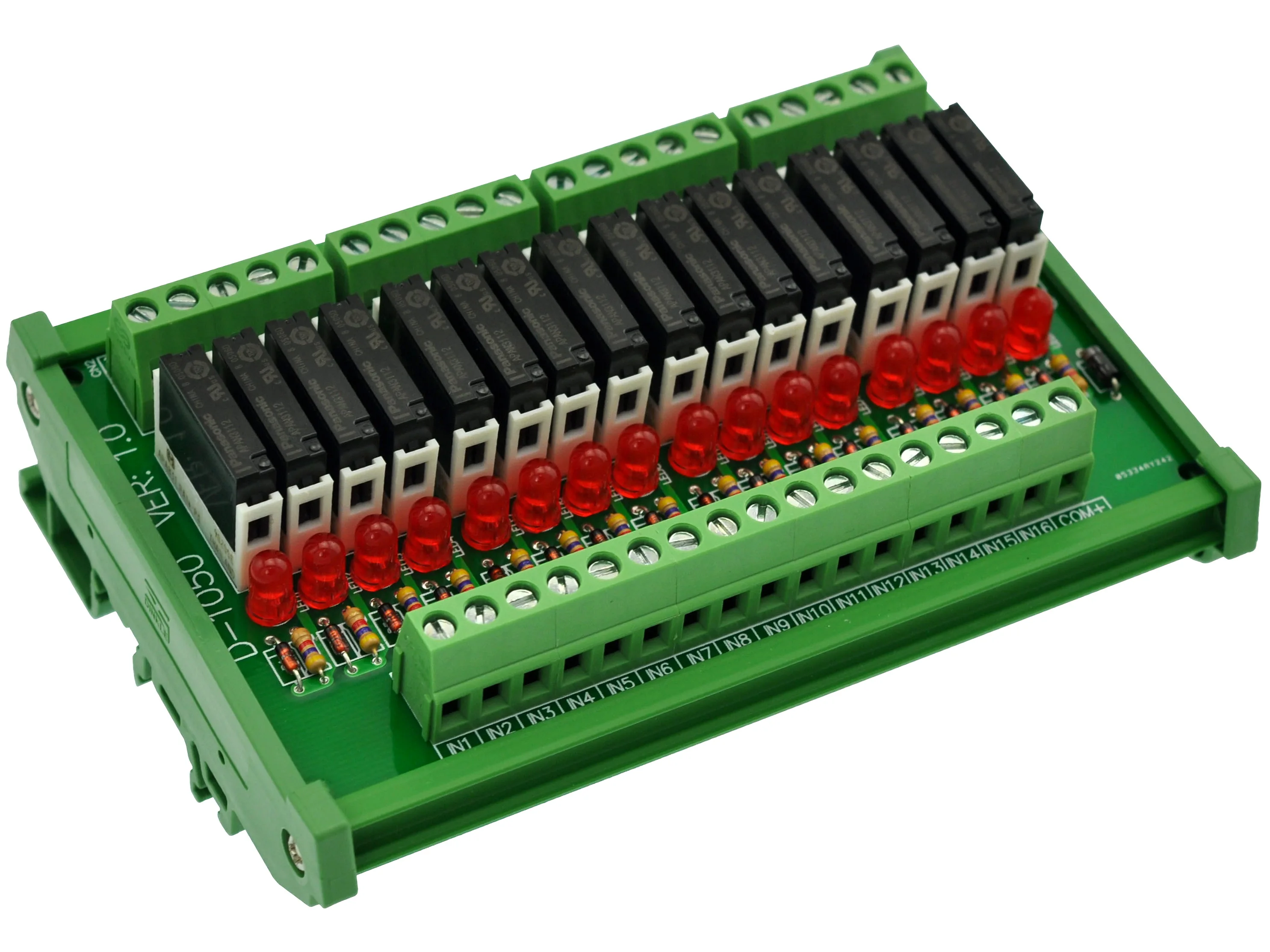 Тонкий DIN рейку DC12V раковина/NPN 16 SPST-NO 5A Мощность Модуль реле, PA1a-12V