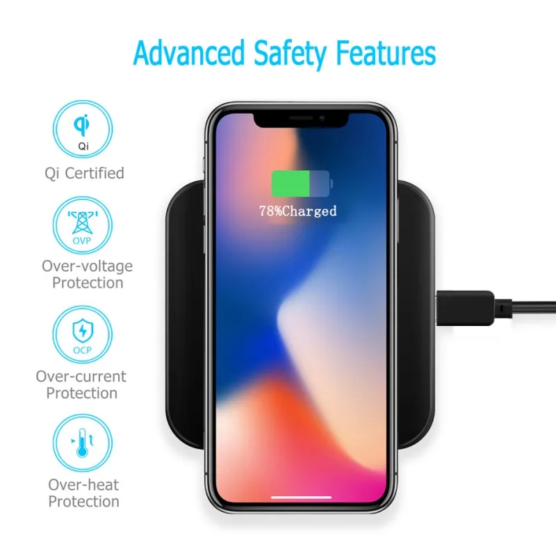 Для samsung Galaxy S10 5G S10+ S10e S9 S8 Plus Быстрое беспроводное зарядное устройство Qi для iPhone XS Max XR X 8 зарядный коврик аксессуары для телефона