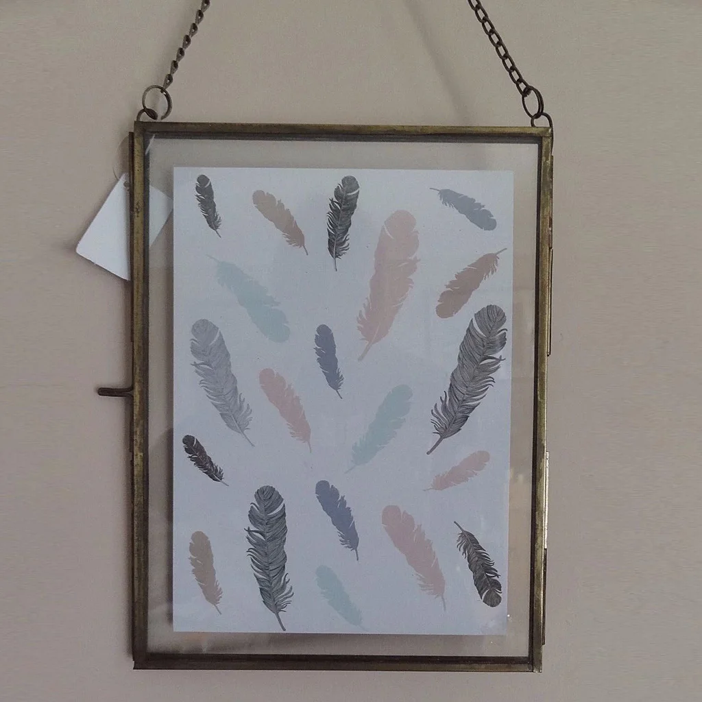 Glass Metal Hanging Frame Photo Picture Frames for Desk Wall Home Decor Office Shop Ornament