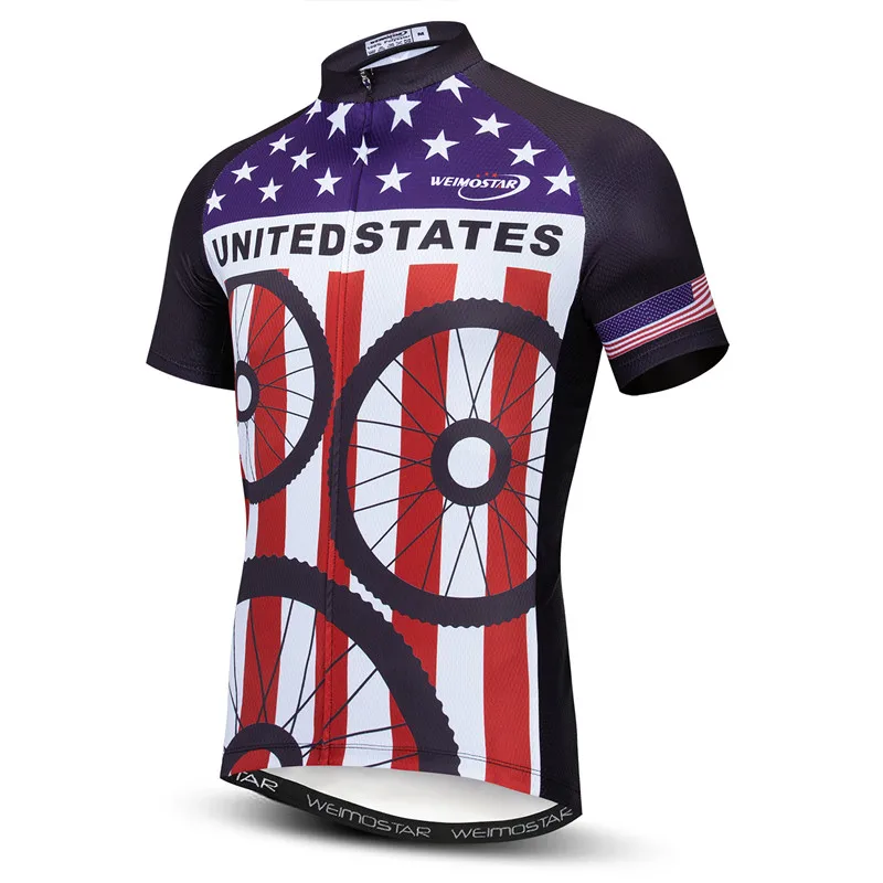 Weimostar USA اسبانيا المملكة المتحدة فريق الرياضة الدراجات جيرسي قصيرة الأكمام دراجة MTB جيرسي الرجال الصيف برو دراجة جيرسي قميص روبا ciclismo