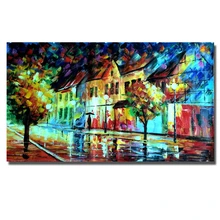 Vista para a rua pintado à Mão abstrata moderna da Faca de paleta de óleo grosso arte da pintura a óleo na arte da parede da lona fotos para Casa decoração
