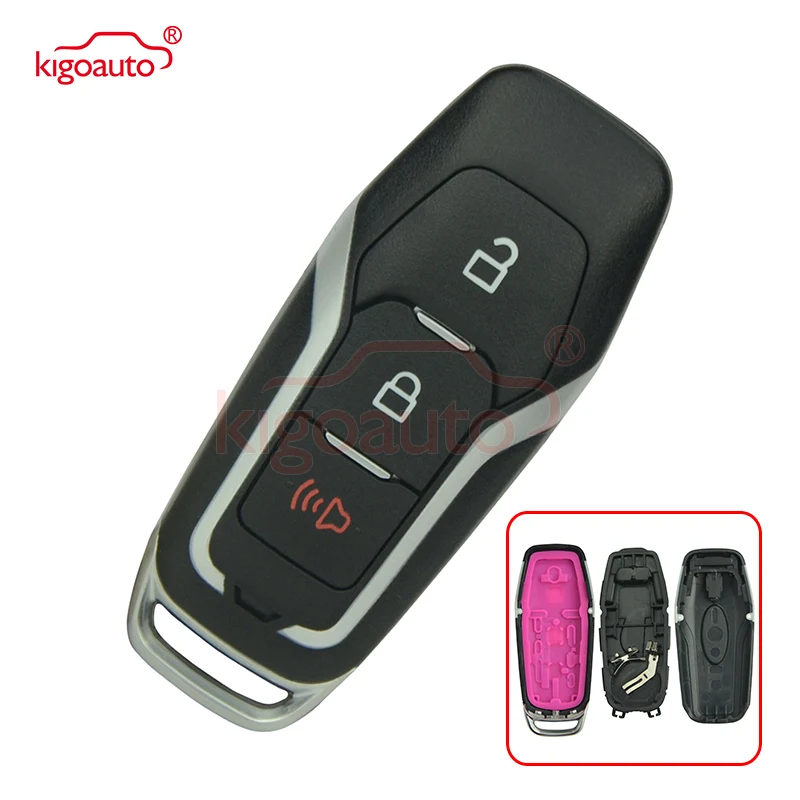 Kigoauto M3N-A2C31243300 smart key case shell 3 button for Ford Fusion Explorer F-150 F-250 164-R8111 car key replacement