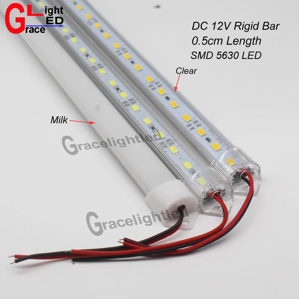 

2PCS/Lot 50CM DC12V LED Bar light 5730 5630 With PC cover 5730 LED Hard strip light Kitchen Cabinet Light Wall Light